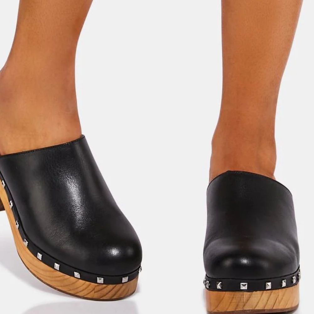 Women Medium Brooklyn-1 Slip On Studded Clog, Black